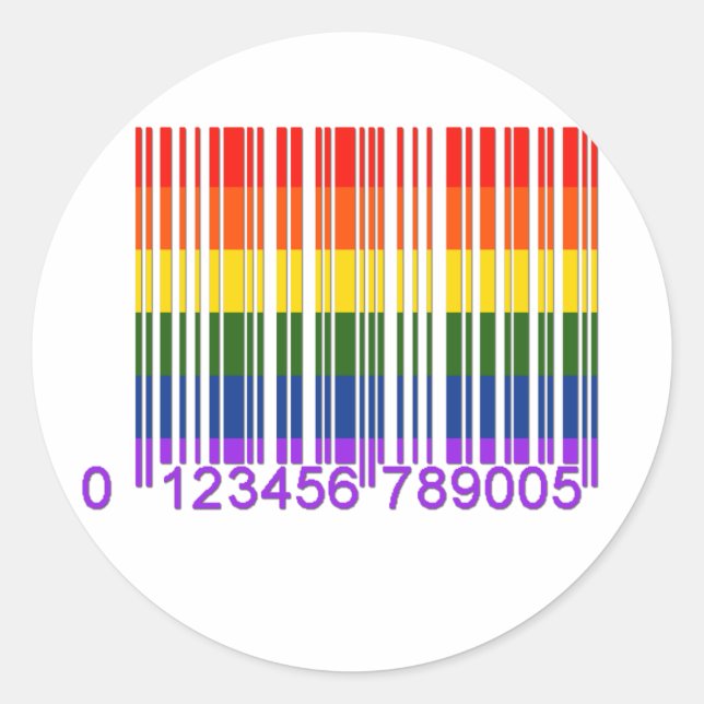 Gay Barcode 1 Runt Klistermärke (Framsida)