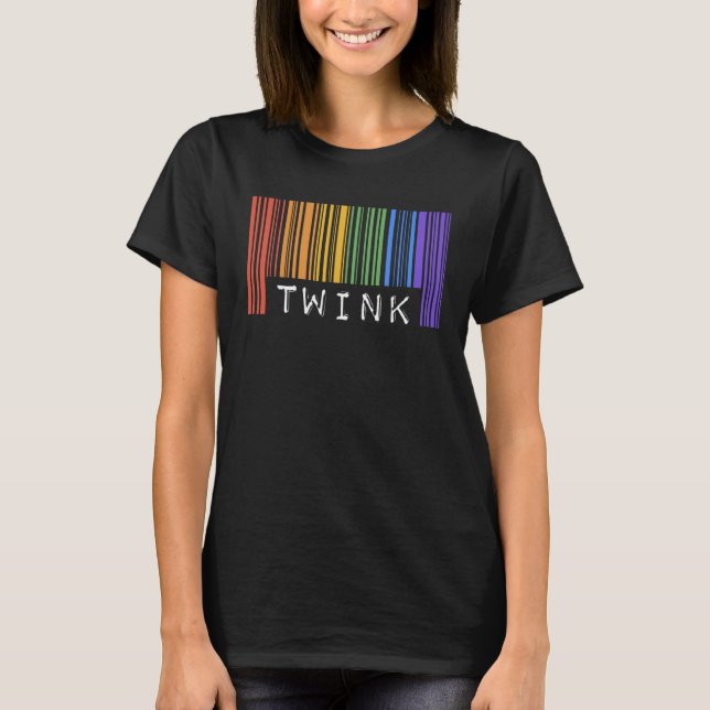 Gay Barcode Twink  Trendy Rainbow Pride Flag Month T Shirt (Framsida)