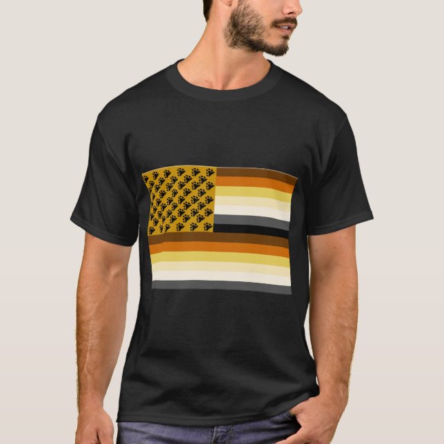 Gay Bear American Flagga Shirt T (Framsida)