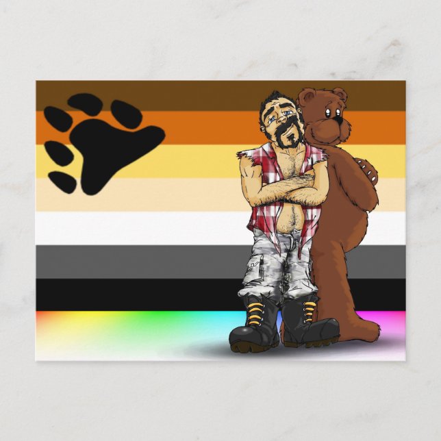 Gay bear flag Postal card Vykort (Framsida)