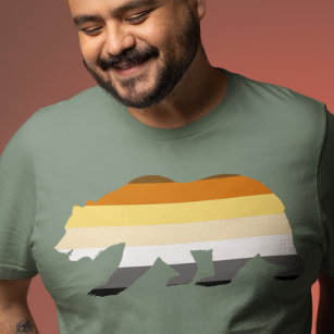 Gay Bear Flagga Brown Stripe LGBT T Shirt