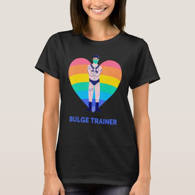 Gay Bear Gay Pappa Bulge Trainer Rainbow T Shirt (Framsida)