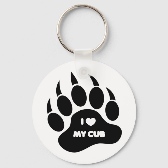 Gay Bear I Heart mitt Unge Bear Tass Nyckelring (Framsida)