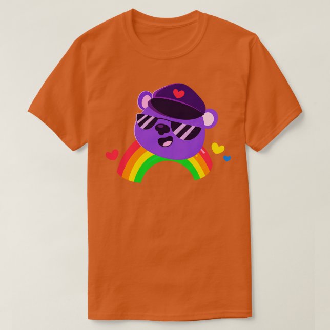 Gay Bear Lgbtq Pride Rainbow Equality T Shirt (Design framsida)