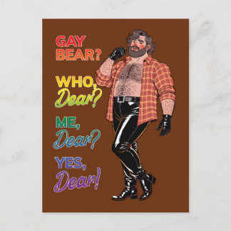 "Gay Bear? Vem kära?" - Rollig Gay Bear Kulturkons Vykort