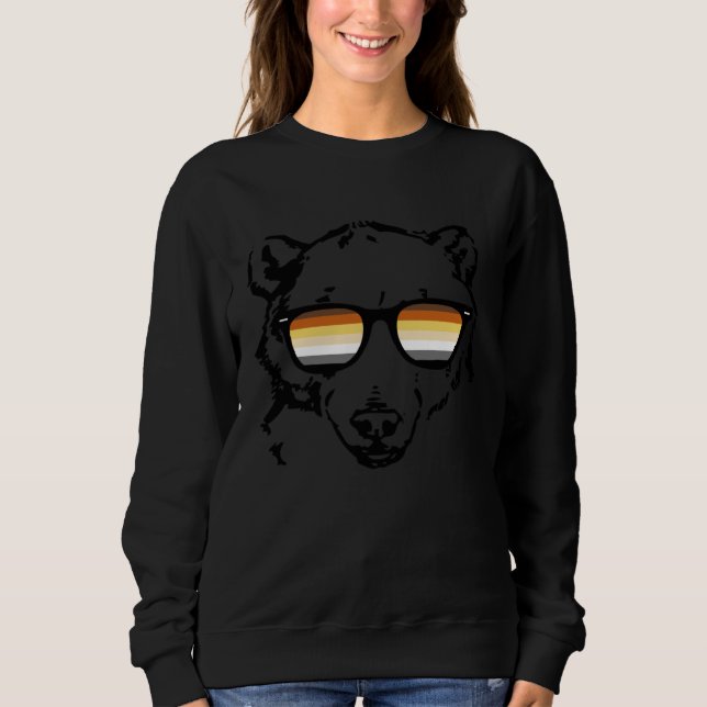 Gay Bear  with Bear Pride Flag Sunglasses Gay Dadd T Shirt (Framsida)