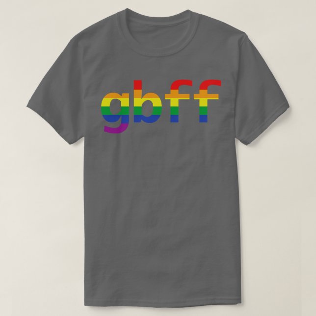 Gay BFF Typography Pride Rainbow T Shirt (Design framsida)