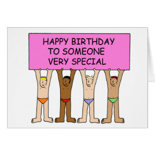 Gay Birthday Manar i kalsonger Hälsningskort