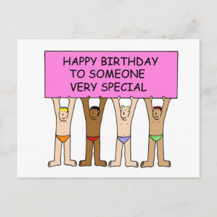 Gay Birthday Manar i kalsonger Vykort