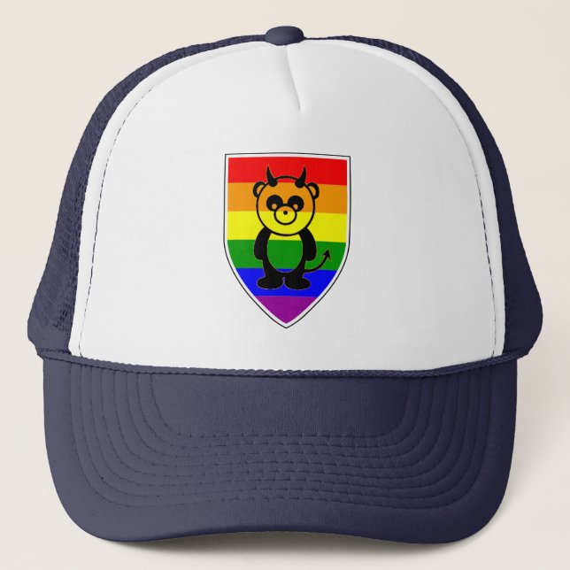 Gay björn Pride regnbåge Flagga Panda Keps (Framsida)