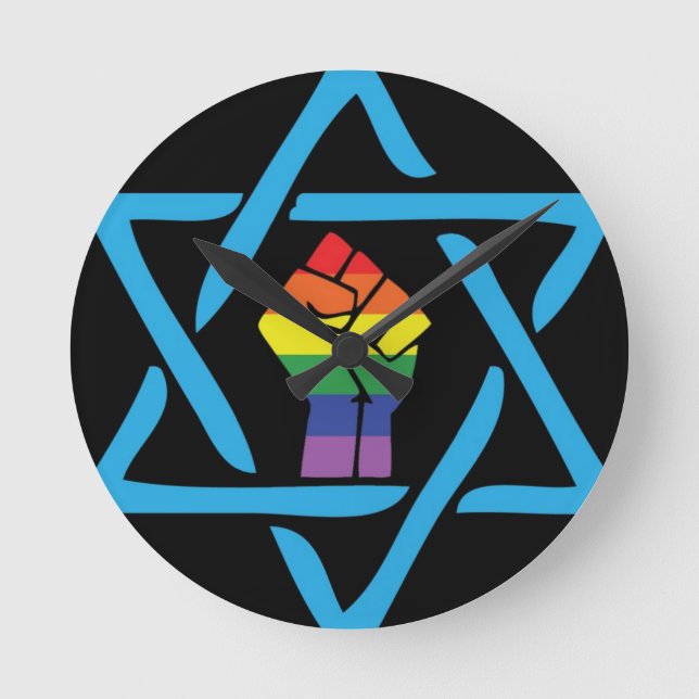 Gay Black Jewish Rund Klocka (Framsida)
