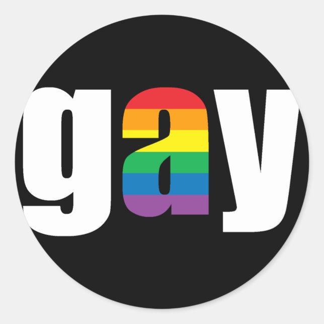 Gay Black Sticker Runt Klistermärke (Framsida)