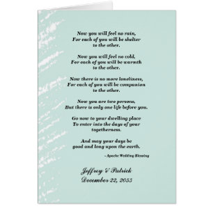 Gay Bröllop, Apache Blating, Blue Grönt Hälsningskort