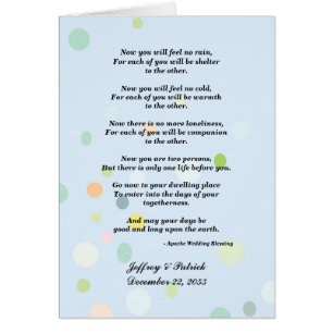 Gay Bröllop, Apache Blating, Blue with Dots Hälsningskort