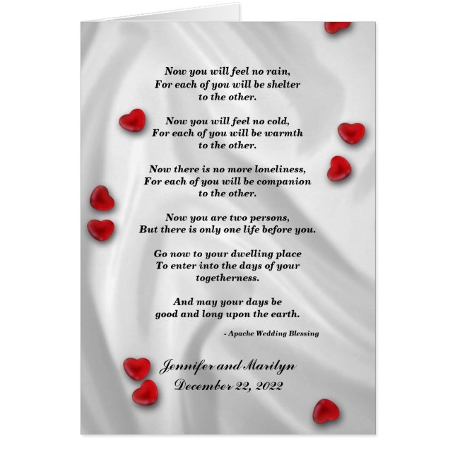 Gay Bröllop, Apache Blessing Hälsningskort (Framsidan)