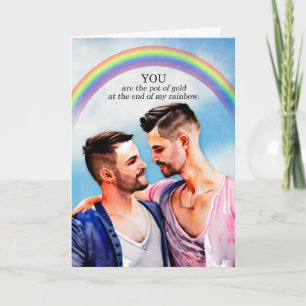 Gay Bröllop-årsdag Pot av Guld Rainbow Kort