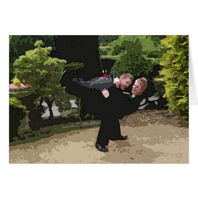 Gay Bröllop Card Hälsningskort (Framsidan Horizontal)