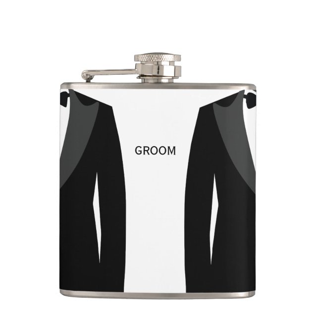 Gay Bröllop Gift for Groom - Personlig Flasks Fickplunta (Framsidan)