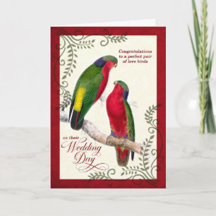 Gay Bröllop Grattis Vintage Love birds Kort