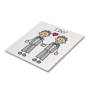 Gay Bröllop Groom Kakelplatta
