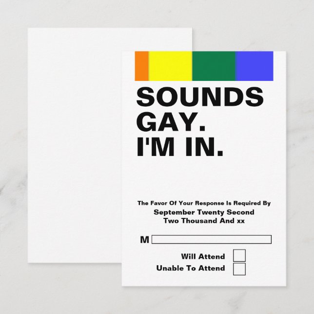 Gay Bröllop Ljud Gay IIm i OSA (Fram/baksida)