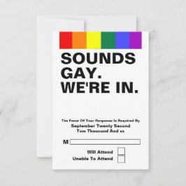 Gay Bröllop Ljud Gay Vi Är Med I RSVP OSA Kort