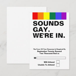 Gay Bröllop Ljud Gay Vi Är Med I RSVP OSA Kort