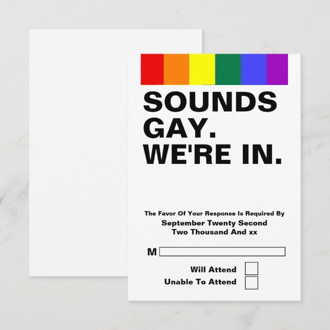 Gay Bröllop Ljud Gay vi befinner oss i OSA Kort (Fram/baksida)