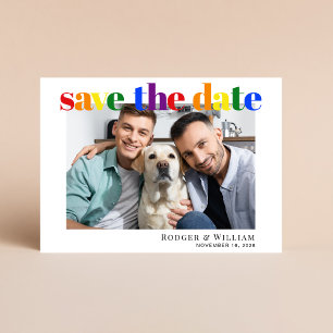 Gay Bröllop Rainbow Photo Save Date Spara Datumet