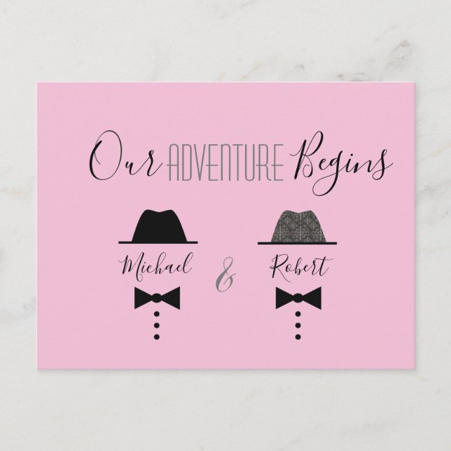 Gay Bröllop Save The Date Inbjudan (Framsida)