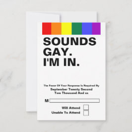 Gay Bröllop Sounds Gay Jag Är Med RSVP OSA Kort