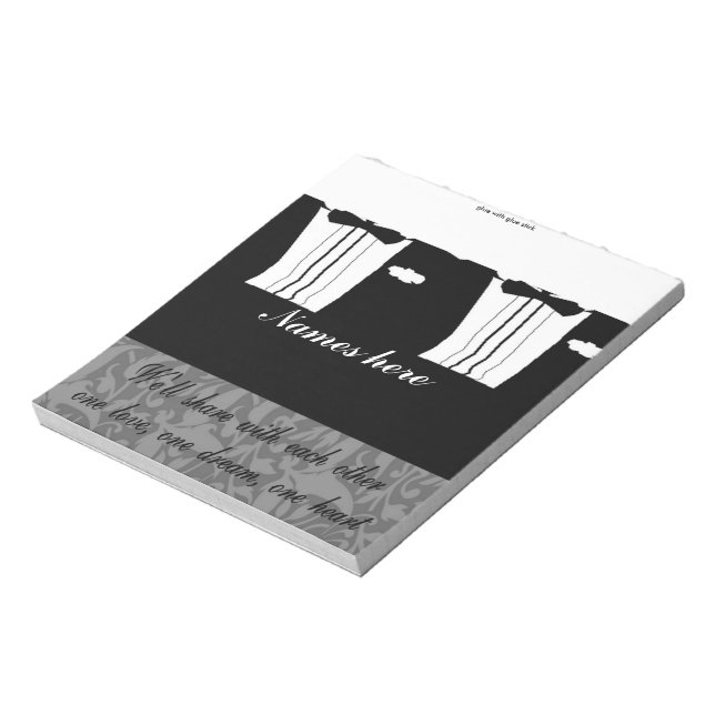 Gay Bröllop Tuxedo Candy Pub Wrapper Party-förmån Anteckningsblock (Roterad)