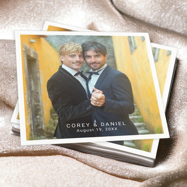 Gay Bröllop två Grooms Photo Pappersservett (Skapare uppladdad)