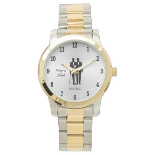 Gay Bröllop växer med Namn och datum Armbandsur