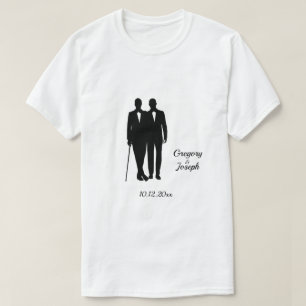 Gay Bröllop växer med Namn och datum T Shirt