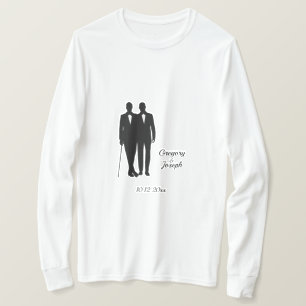 Gay Bröllop växer med Namn och datum T Shirt