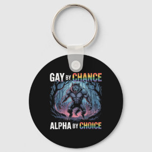 Gay by Chance alfa by Choice Funny Alpha Varg Mem Nyckelring