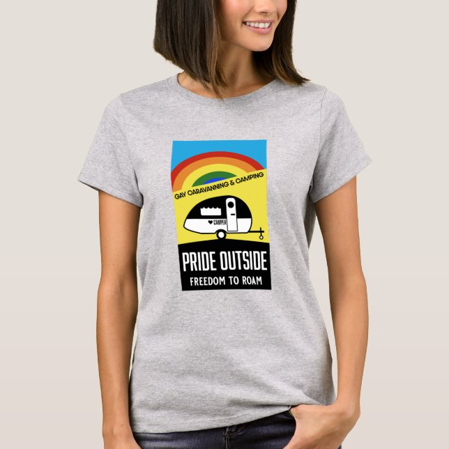 Gay caravan camping t shirt (Framsida)
