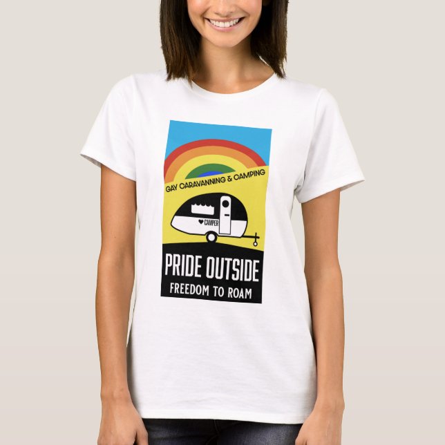 Gay caravan camping T-Shirt (Framsida)