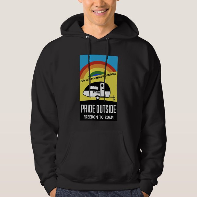 Gay caravan camping T-Shirt Hoodie (Framsida)