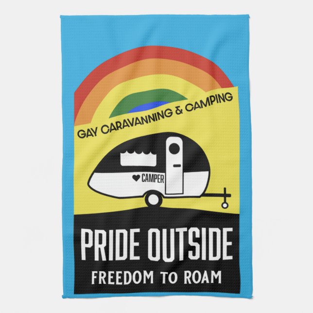 Gay caravan camping T-Shirt Kökshandduk (Vertikal)
