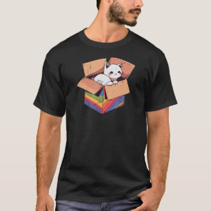 Gay Cat Ally Flagga Funny Adsible Kitten Kattdjur  T Shirt