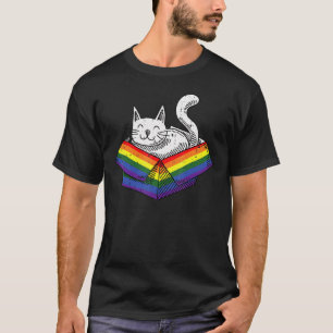 Gay Cat Pride Rainbow Cute Kitten Kattunge Proud L T Shirt