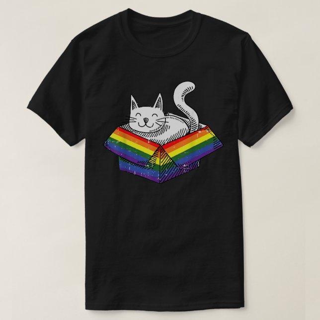 Gay Cat Pride Rainbow Cute Kitten Kattunge Proud L T Shirt (Design framsida)