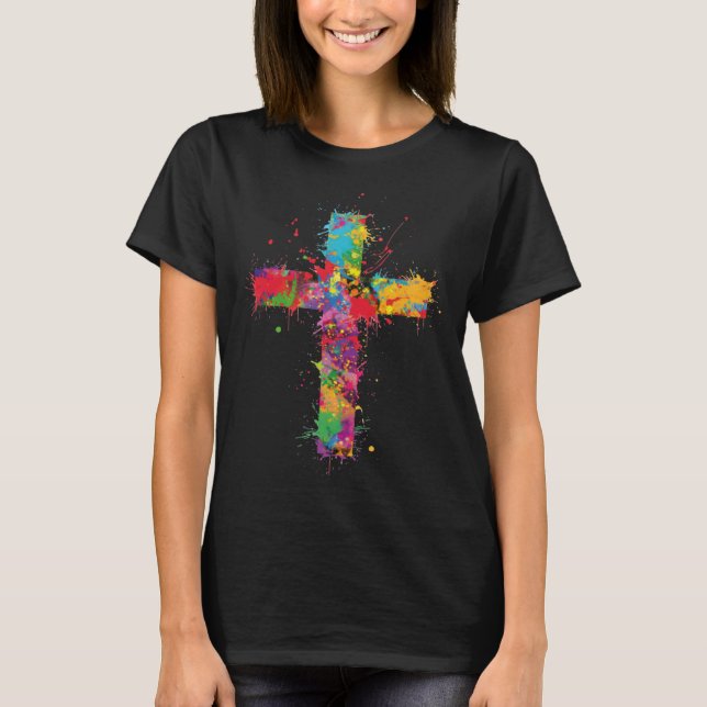 Gay Christian Cross Christian Gay Pride Queer Chri T Shirt (Framsida)
