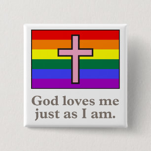 Gay Christian flagga slogan-knapp Knapp
