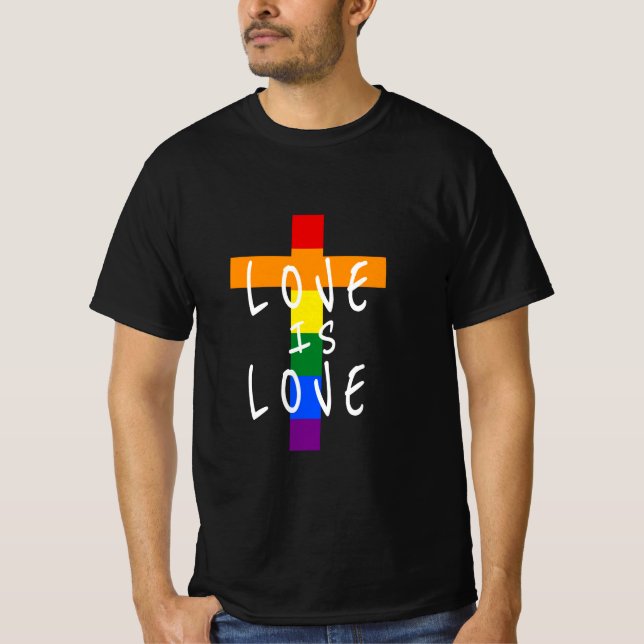 Gay Christian LGBT - Pridet Kor Guds T Shirt (Framsida)