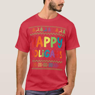 Gay Christmas Funny LGBT Happy Holigays Ugly Rainb T Shirt