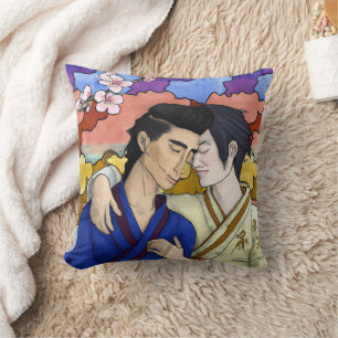Gay Couple i Stil i Ukiyo-e Japansk konst Kudde