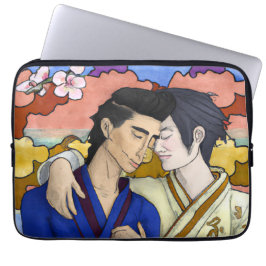 Gay Couple i Stil i Ukiyo-e Japansk konst Laptop Fodral